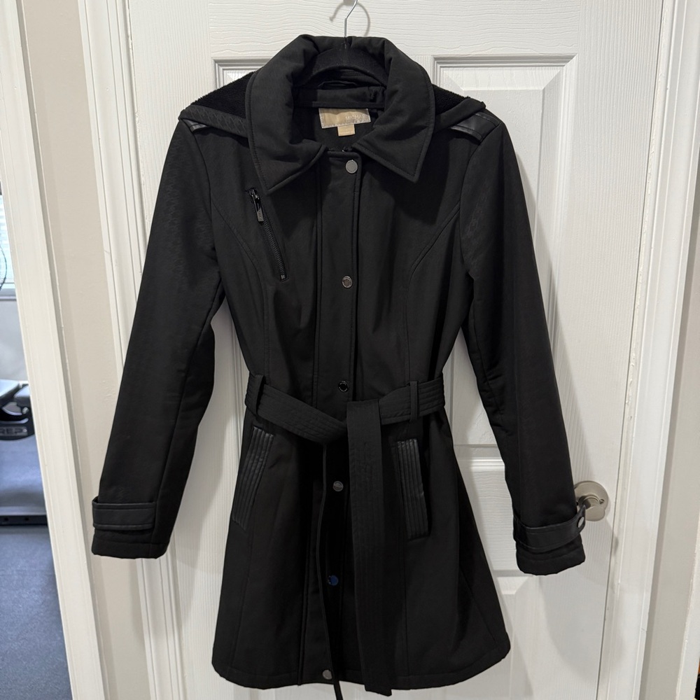Michael Kors Spring/Fall Black Hooded Water Resistant Jacket - M